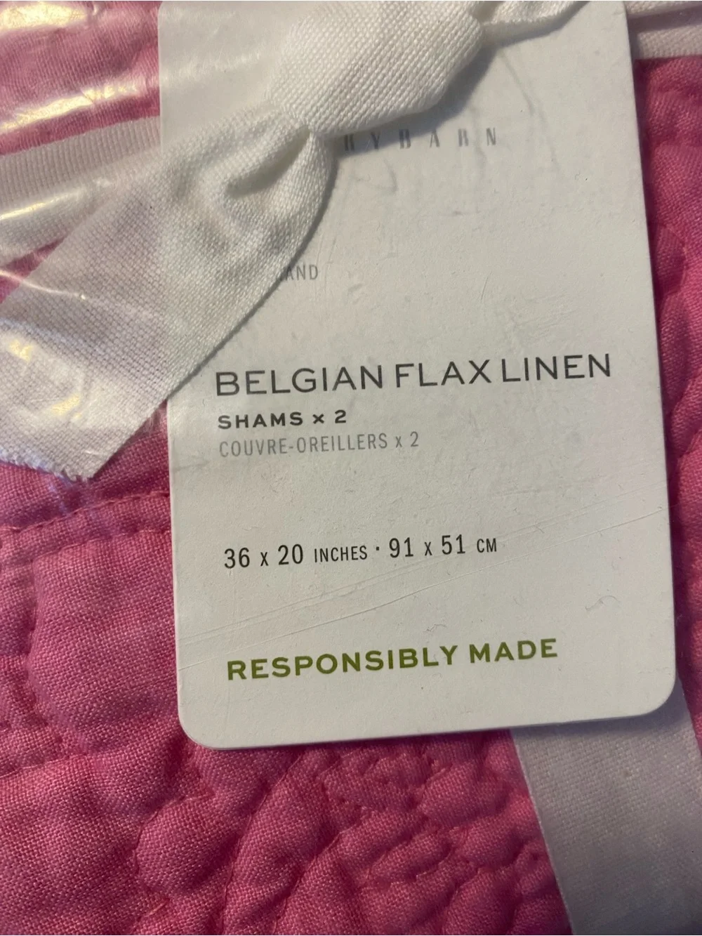 NEW NWT Pottery Barn Belgian Flax Linen King Shams Set of Two 2